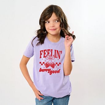 Feelin' Berry Good Checkered - Youth Short Sleeve Graphic T-Shirt