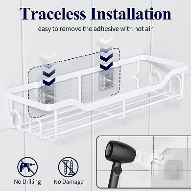 Adhesive Shower Organizer Bathroom Storage 2 Pack