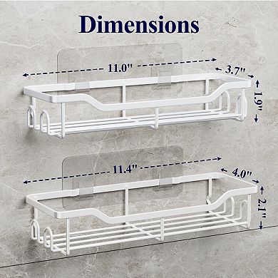 Adhesive Shower Organizer Bathroom Storage 2 Pack