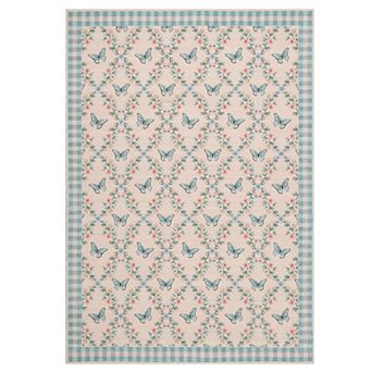 Pastoral Area Rug Machine Washable Vacuum Clean Ultra Thin Stain Resistant Carpet for Kid's Room