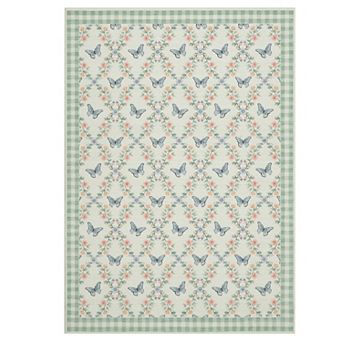 Pastoral Area Rug Machine Washable Vacuum Clean Ultra Thin Stain Resistant Carpet for Kid's Room