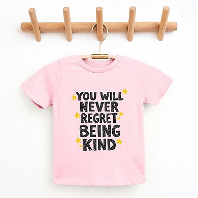 You Will Never Regret Being Kind Black - Youth Short Sleeve Graphic T-Shirt
