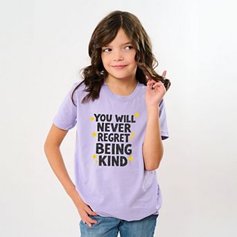 You Will Never Regret Being Kind Black - Youth Short Sleeve Graphic T-Shirt