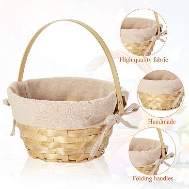Easter Woven Basket with Handle for Party Favor Gift Storage 6pc
