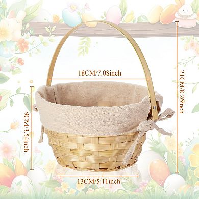 Easter Woven Basket with Handle for Party Favor Gift Storage 6pc