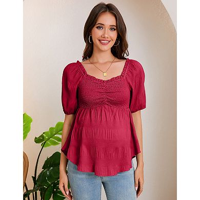 Women's Maternity Short Sleeve V-Neck Blouses T-Shirt Top