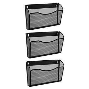 Mesh hanging wall-mounted magazine rack, mail and file basket, office supplies