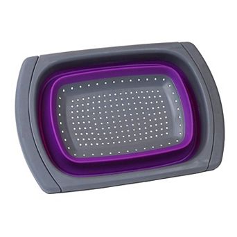 Purple Silicone Collapsible Kitchen Colander/Strainer