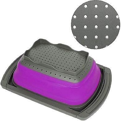 Purple Silicone Collapsible Kitchen Colander/Strainer