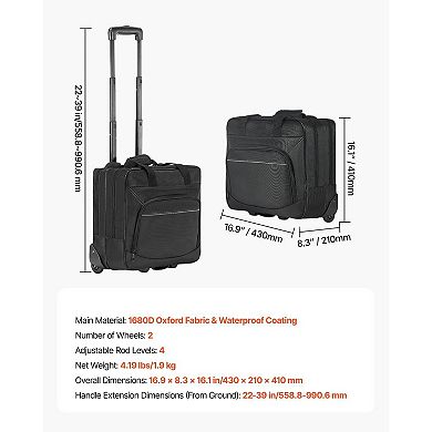 Laptop Rolling Bag with Main and Secondary Compartments for Commuting and Travel