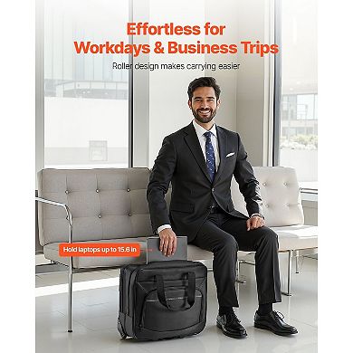 Laptop Rolling Bag with Main and Secondary Compartments for Commuting and Travel
