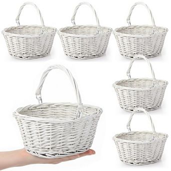Small Wicker Picnic Basket Gift Easter Decor 6 pc