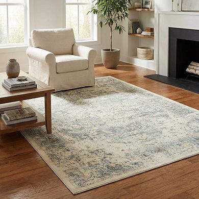 Medallion Area Rug Machine Washable Non Slip Non Shedding Stain Resistant Floor Cover for Bedroom