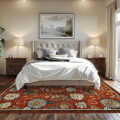 Modern Area Rug Machine Washable Non Slip Non Shedding Stain Resistant Carpet for Bedroom Kitchen