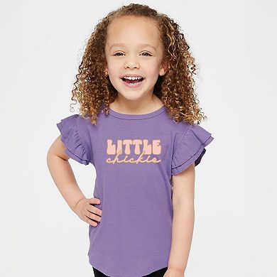 Little Chickie - Flutter Sleeve Graphic T-Shirt