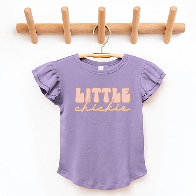 Little Chickie - Flutter Sleeve Graphic T-Shirt