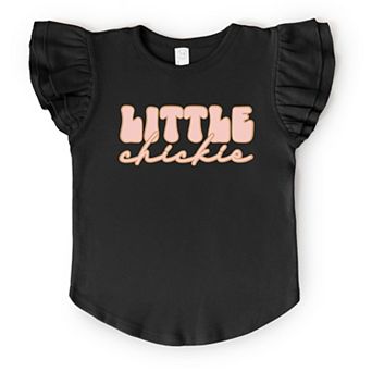 Little Chickie - Flutter Sleeve Graphic T-Shirt