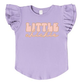Little Chickie - Flutter Sleeve Graphic T-Shirt