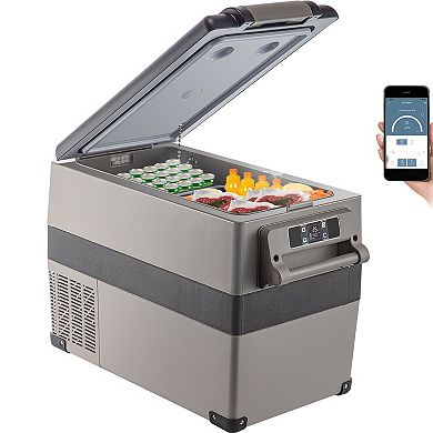 12V Portable Car Fridge Freezer with App Control for Camping and Travel