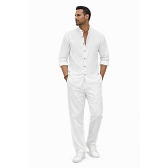 Men Lightweight Casual Linen Shirt