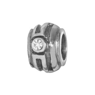 Individuality Beads Sterling Silver Crystal Striped Stopper Bead