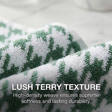 Pure Cotton Houndstooth Hand Towels, 28" x 13" Soft Absorbent Decorative Bathroom Towels for Home