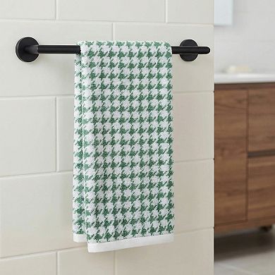 Pure Cotton Houndstooth Hand Towels, 28" x 13" Soft Absorbent Decorative Bathroom Towels for Home