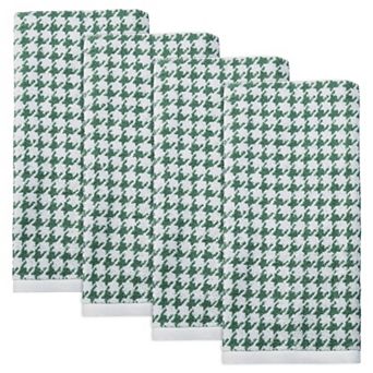 Pure Cotton Houndstooth Hand Towels, 28" x 13" Soft Absorbent Decorative Bathroom Towels for Home