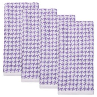 Pure Cotton Houndstooth Hand Towels, 28" x 13" Soft Absorbent Decorative Bathroom Towels for Home