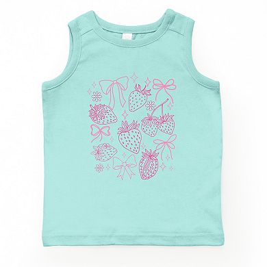 Coquette Strawberries Outlined - Youth Tank Top