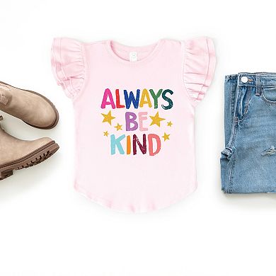 Always Be Kind Stars - Flutter Sleeve Graphic T-Shirt