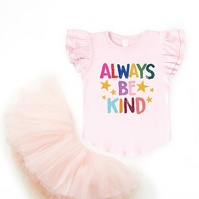 Always Be Kind Stars - Flutter Sleeve Graphic T-Shirt