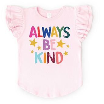 Always Be Kind Stars - Flutter Sleeve Graphic T-Shirt