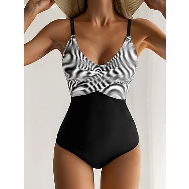 Women's Halter One Piece Swimsuit Cute Print Ruched Bathing Suit for Beach Vacation