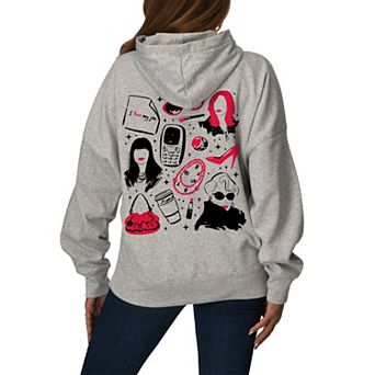 Women's The Devil Wears Prada Icon Grid Oversized Fleece Hoodie Sweatshirt