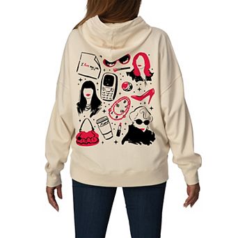 Women's The Devil Wears Prada Icon Grid Oversized Fleece Hoodie Sweatshirt
