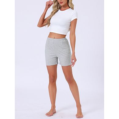 Women's Cotton Pajama Shorts Soft Stretch Comfy Boxer Lounge Shorts with Pockets