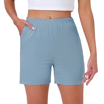 Women's Cotton Pajama Shorts Soft Stretch Comfy Boxer Lounge Shorts with Pockets