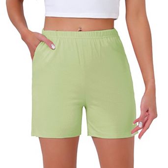 Women's Cotton Pajama Shorts Soft Stretch Comfy Boxer Lounge Shorts with Pockets
