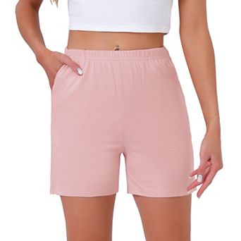 Women's Cotton Pajama Shorts Soft Stretch Comfy Boxer Lounge Shorts with Pockets