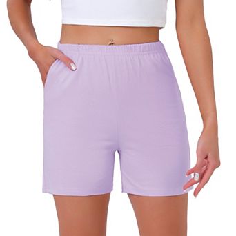 Women's Cotton Pajama Shorts Soft Stretch Comfy Boxer Lounge Shorts with Pockets