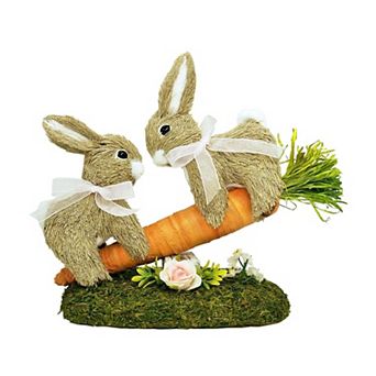 8.9" Sisal Easter Bunny Figurine Spring Decor