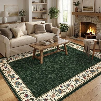 Distressed Area Rug Machine Washable Non Slip Non Shedding Stain Resistant Floor Cover for Bedroom
