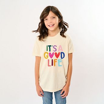 It's A Good Life Hearts - Youth Short Sleeve Graphic T-Shirt