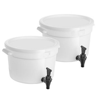2 pc 3-Gallon Beverage Dispenser with Spring-Loaded Faucet and Anti-Dust Lid for Parties