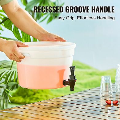 2 Pieces 3-Gallon Beverage Dispenser with Spring-Loaded Faucet and Anti-Dust Lid for Parties