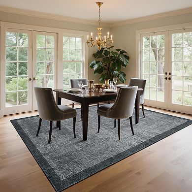 Modern Area Rug Non Slip Vacuum Clean Ultra Thin Stain Resistant Carpet for Bedroom Kitchen Hallway