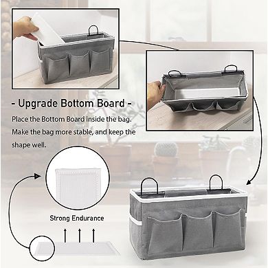 Over Door Organizer Hanger Basket Towel Rack 5 Hooks Storage Shelf Bathroom Kitchen Office