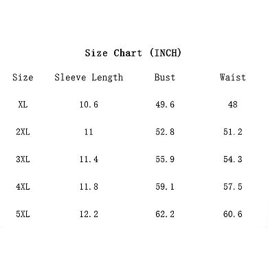 Plus Size Short Sleeve Blouse with Gather Around Neck Curved Hem for Casual Wear (Pick One Size Up)