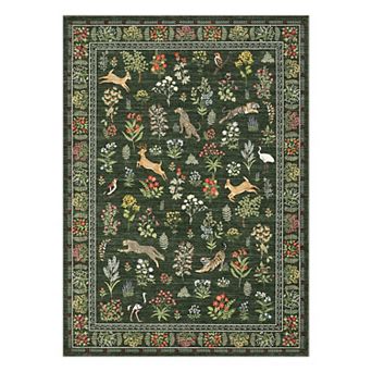 Contemporary Area Rug Non Slip Foldable Low Pile Ultra Thin Pet Friendly Floor Cover for Bedroom